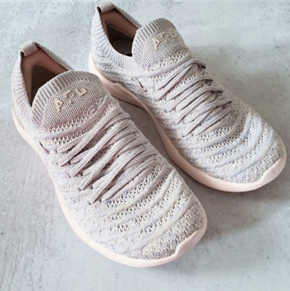 APL TechLoom Wave Hybrid Running Shoe Grey Blush Pink Size 5.5 - Picture 6 of 6